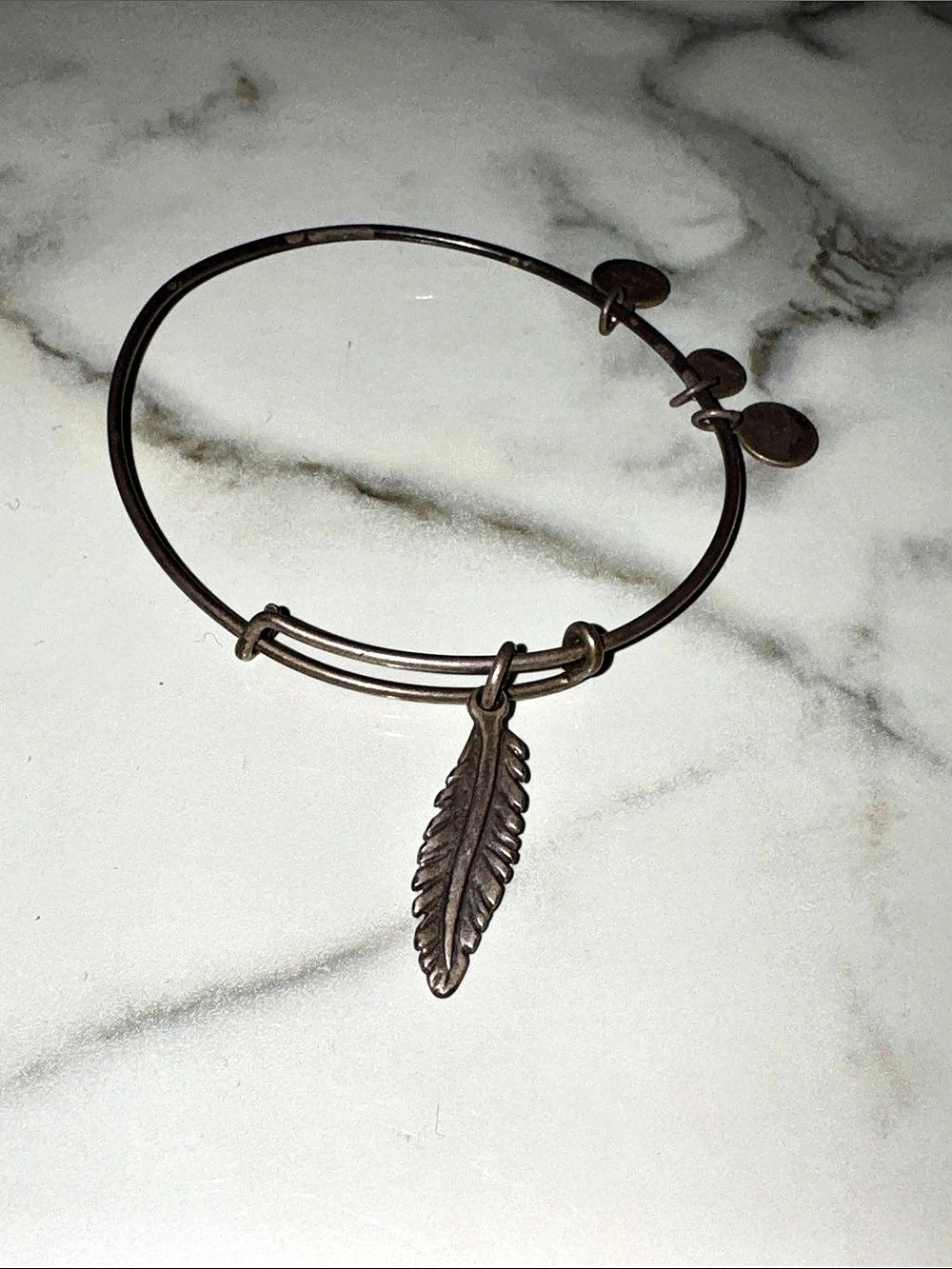 Alex and Ani Feather expandable wire bangle